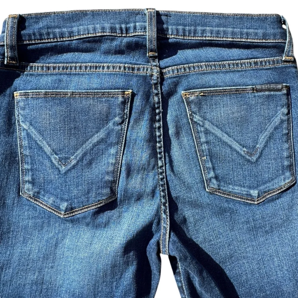 🩳 Hudson Amelia Rolled Cuffed Knee Mid-Rise Indigo Denim Bermuda Shorts Sz 26 - Picture 7 of 15